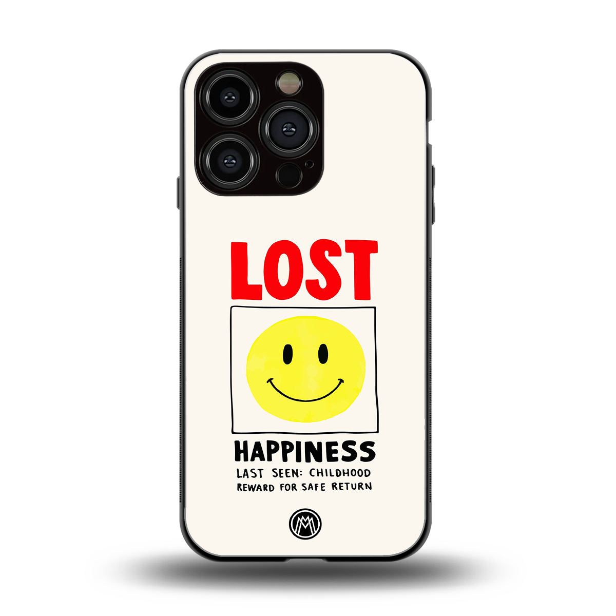 lost happiness back phone cover | glass case for iphone 16 pro