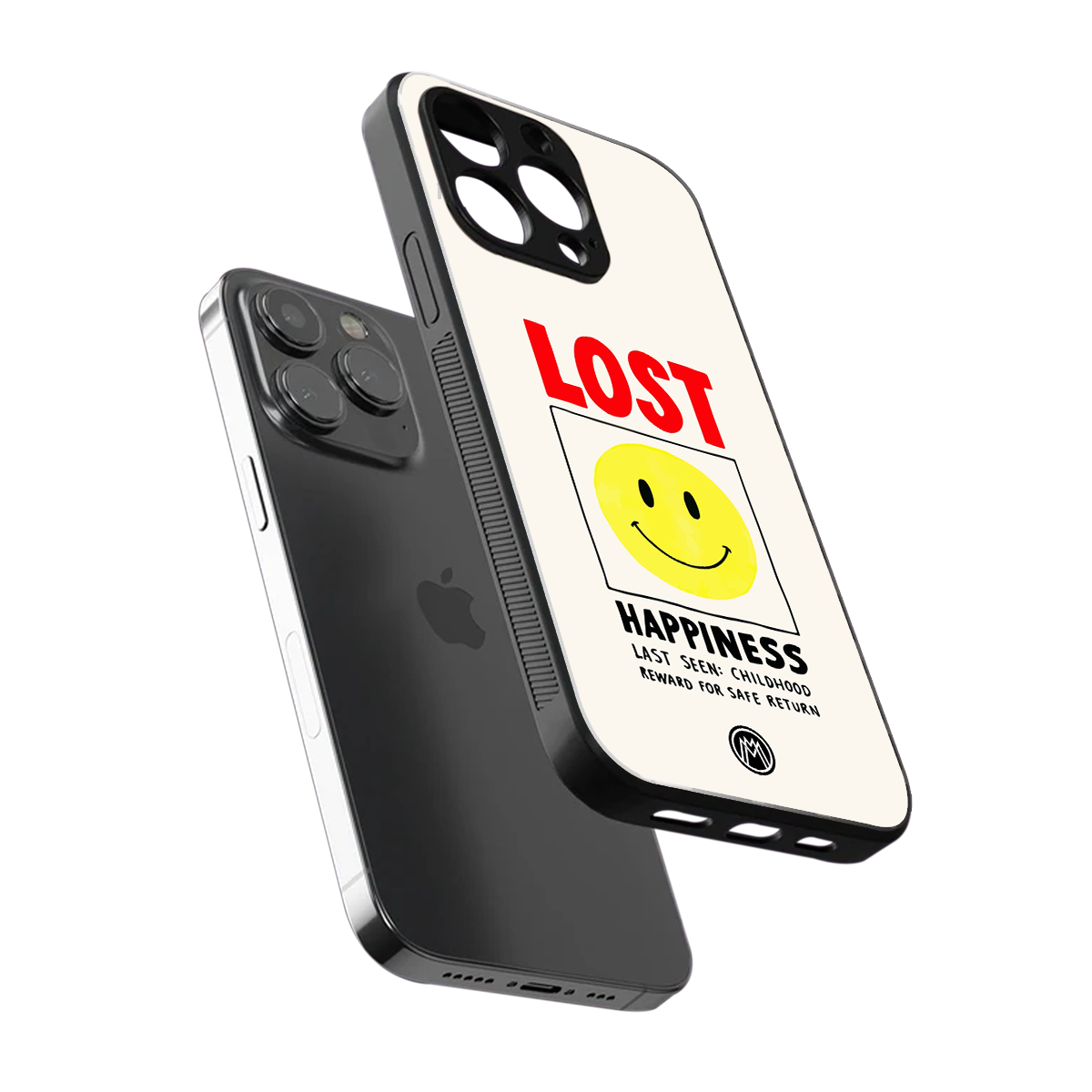 lost happiness back phone cover | glass case for iphone 16 pro