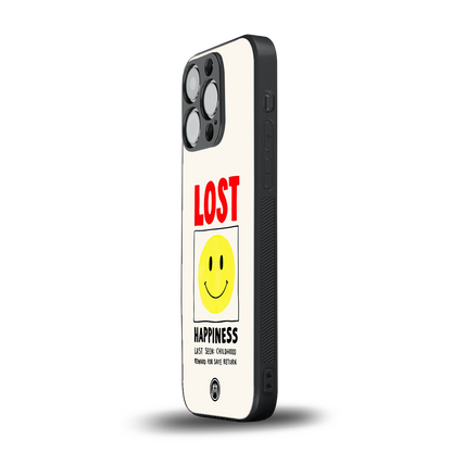 lost happiness back phone cover | glass case for iphone 16 pro