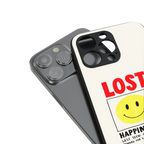 lost happiness back phone cover | glass case for iphone 16