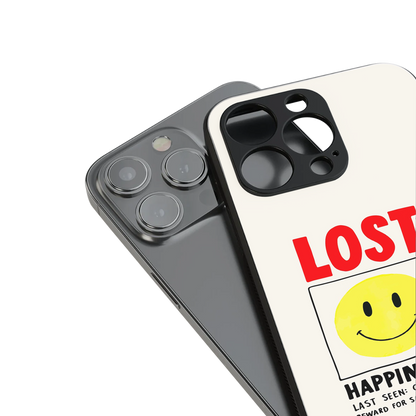 lost happiness back phone cover | glass case for iphone 16