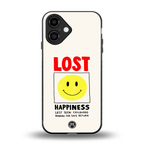 lost happiness back phone cover | glass case for iphone 16