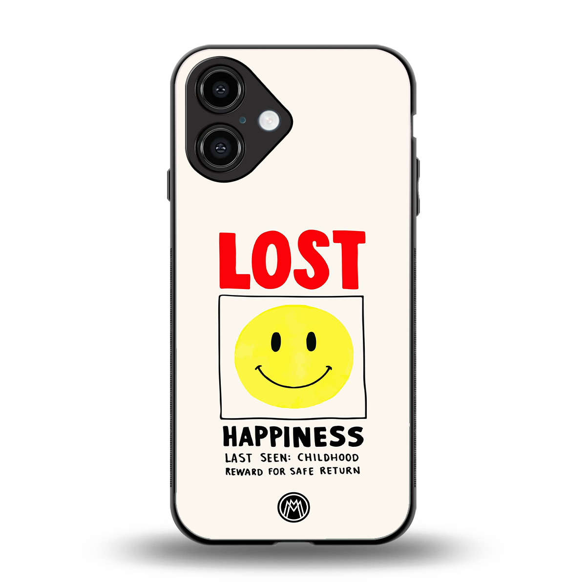 lost happiness back phone cover | glass case for iphone 16