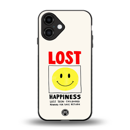 lost happiness back phone cover | glass case for iphone 16
