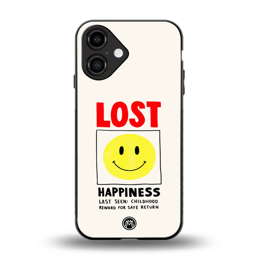 lost happiness back phone cover | glass case for iphone 16