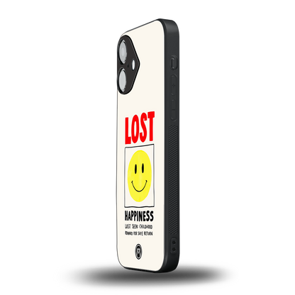lost happiness back phone cover | glass case for iphone 16