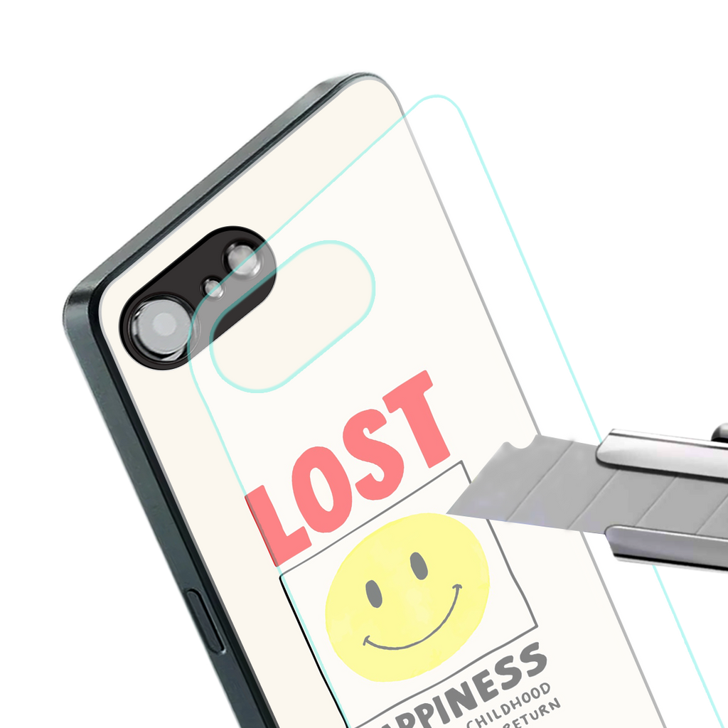 lost happiness back phone cover | glass case for iphone 16e