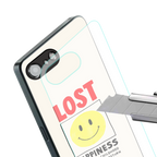 lost happiness back phone cover | glass case for iphone 16e