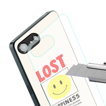 lost happiness back phone cover | glass case for iphone 16e