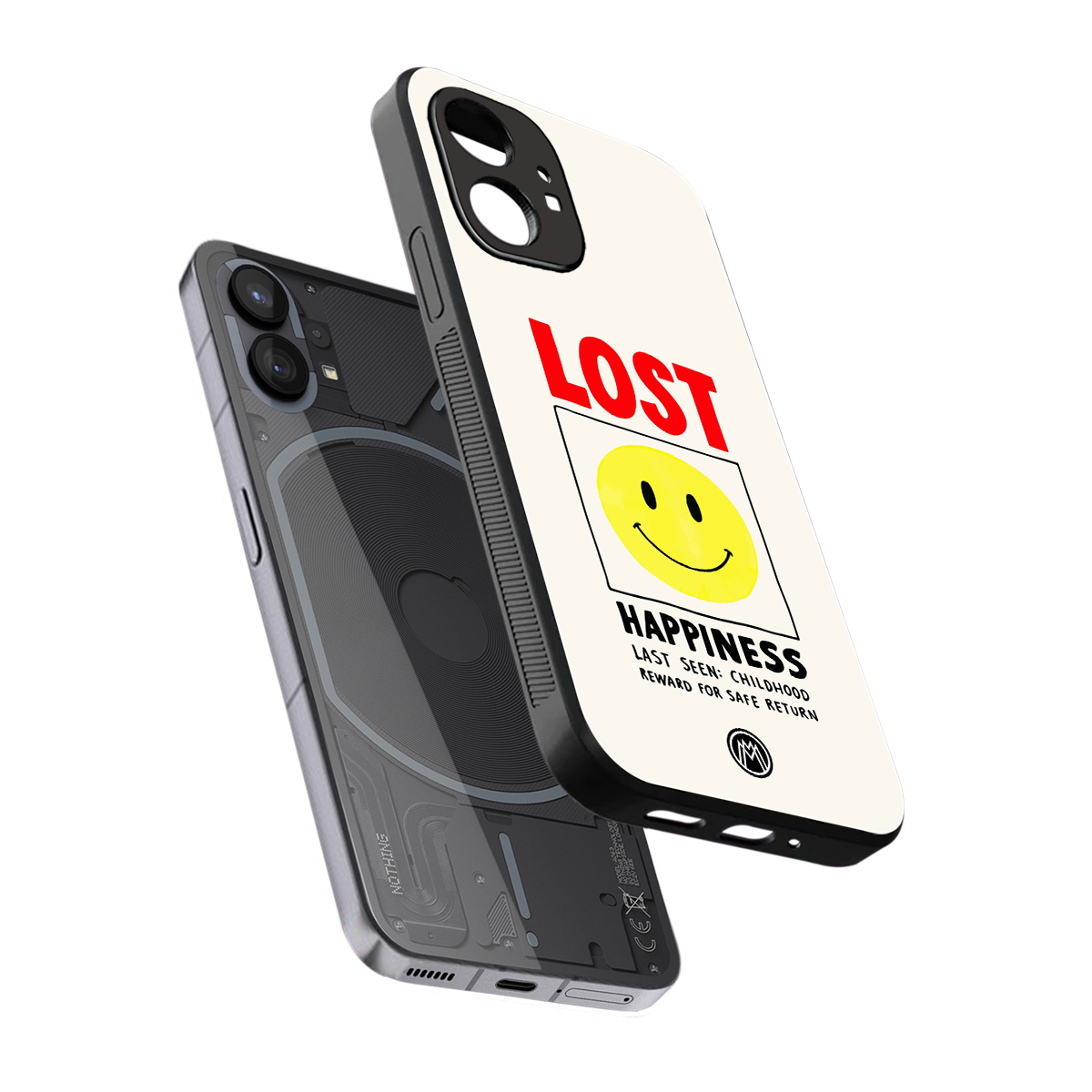 lost happiness back phone cover | glass case for nothing phone 1