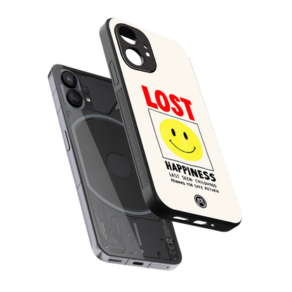 lost happiness back phone cover | glass case for nothing phone 1