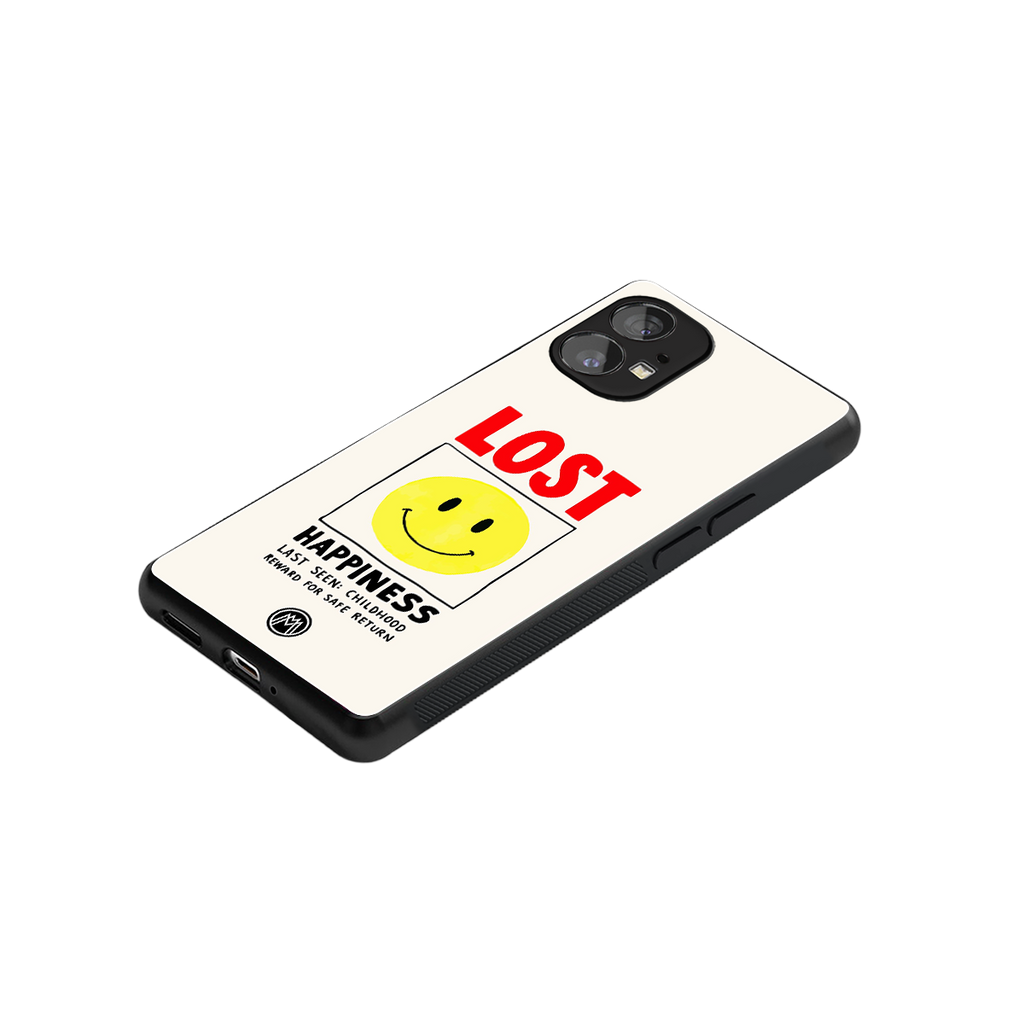 lost happiness back phone cover | glass case for nothing phone 1