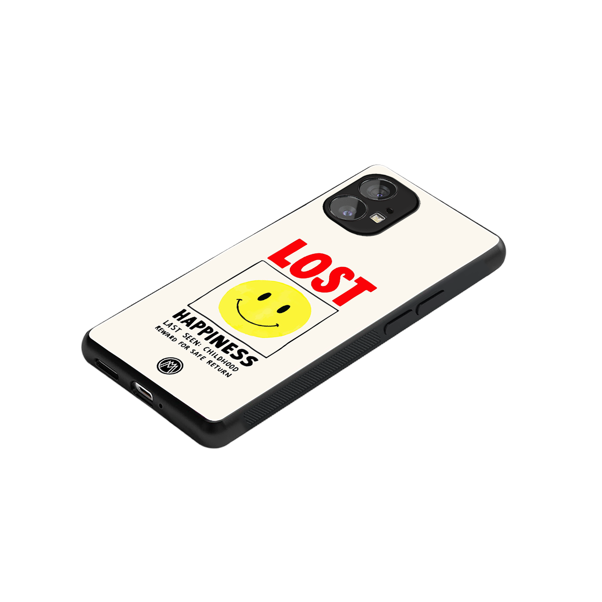 lost happiness back phone cover | glass case for nothing phone 1