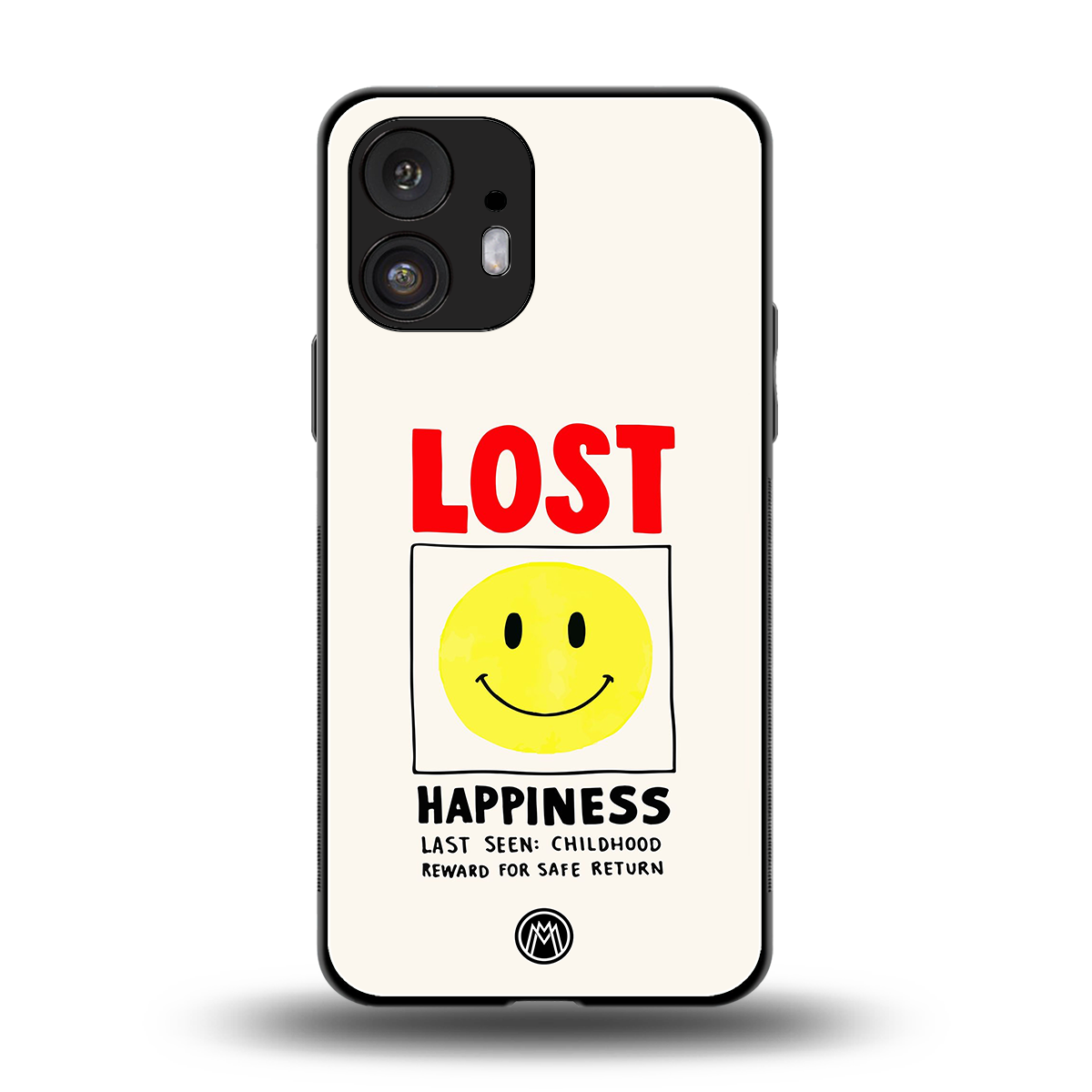 lost happiness back phone cover | glass case for nothing phone 2