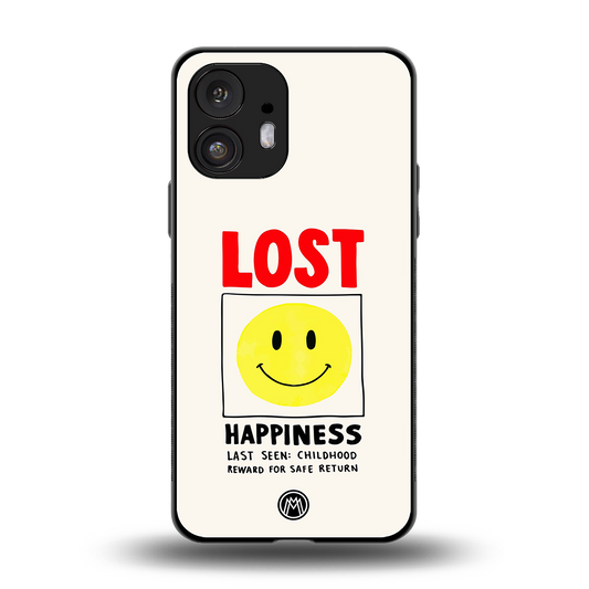 lost happiness back phone cover | glass case for nothing phone 2