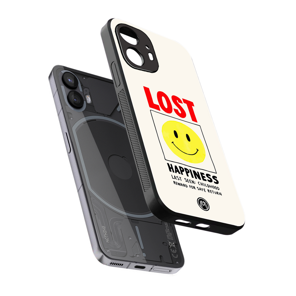 lost happiness back phone cover | glass case for nothing phone 2