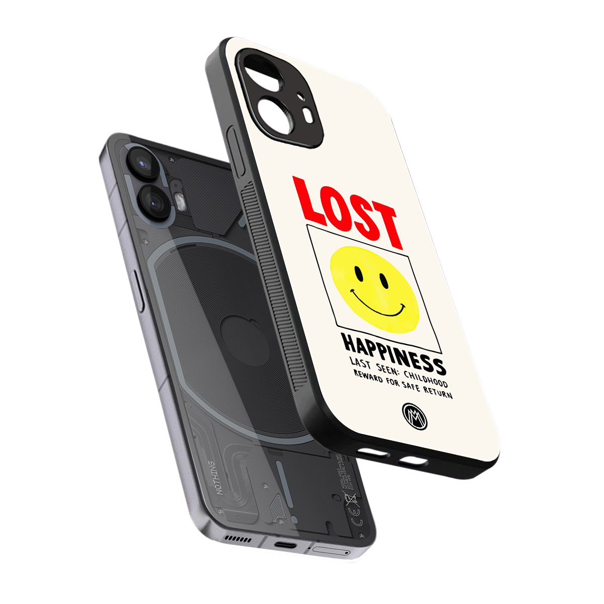 lost happiness back phone cover | glass case for nothing phone 2