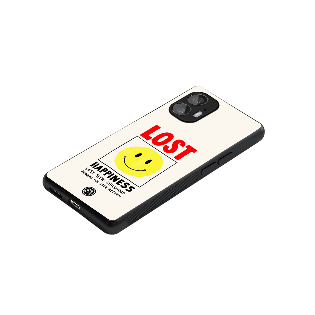 lost happiness back phone cover | glass case for nothing phone 2