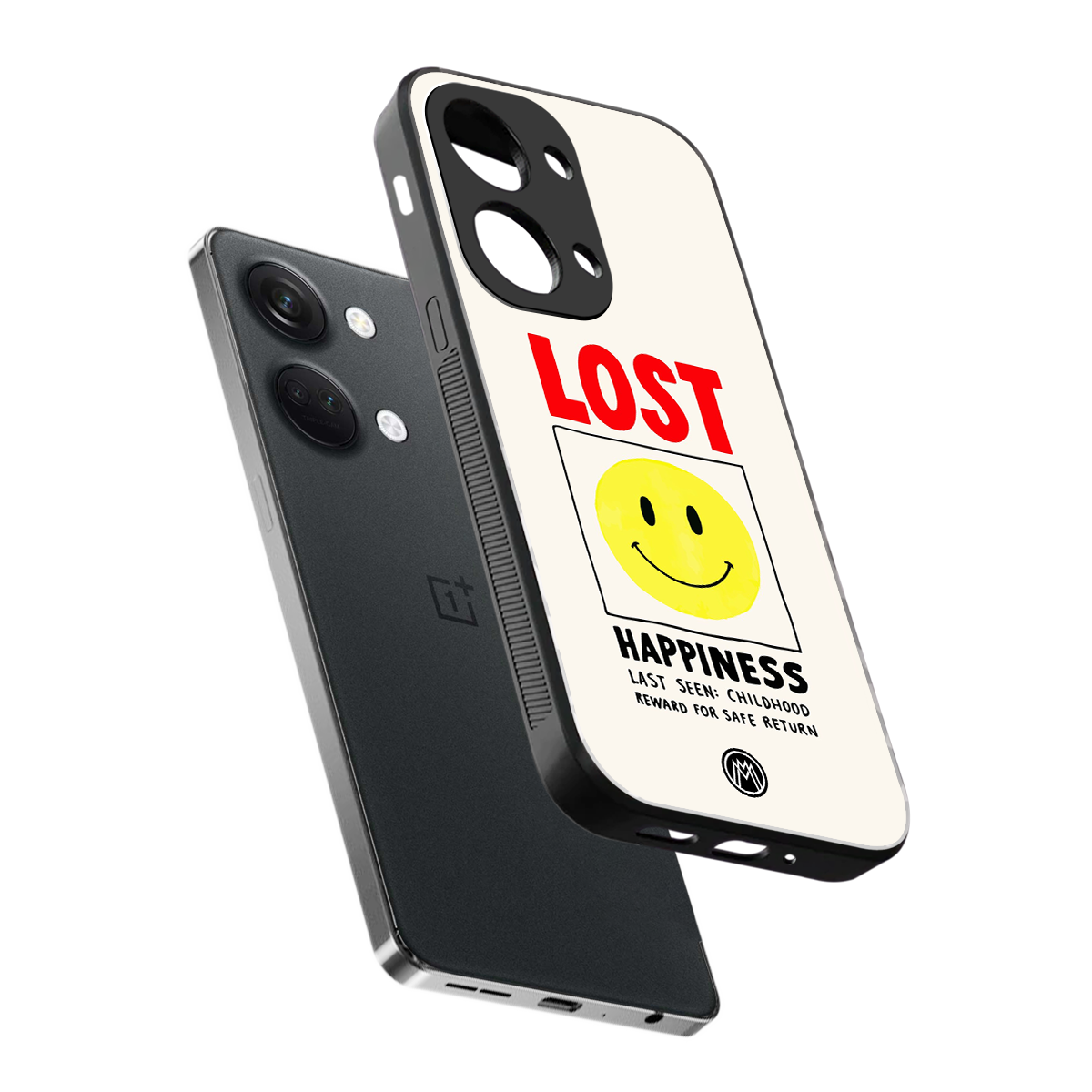 lost happiness back phone cover | glass case for oneplus nord 3