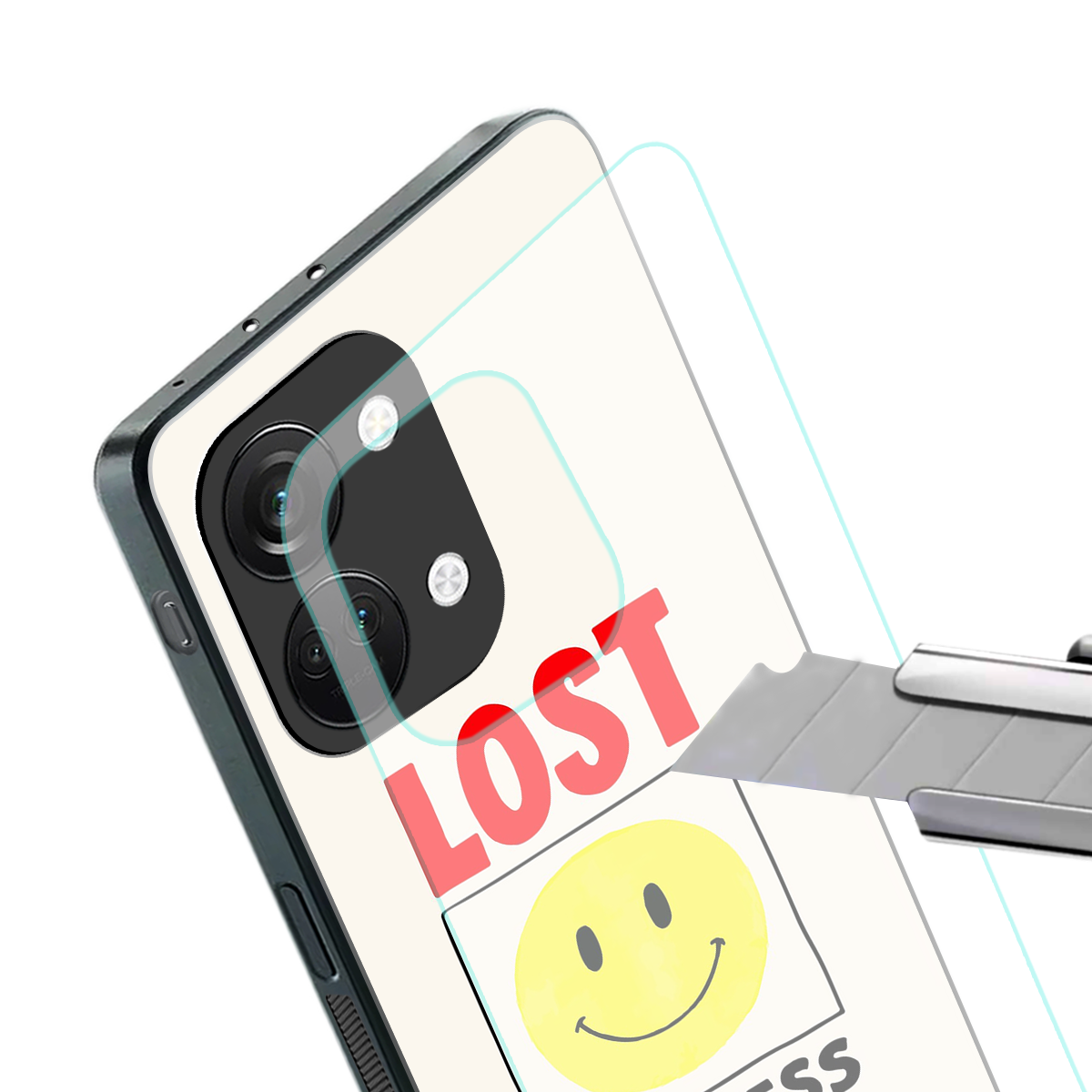 lost happiness back phone cover | glass case for oneplus nord 3