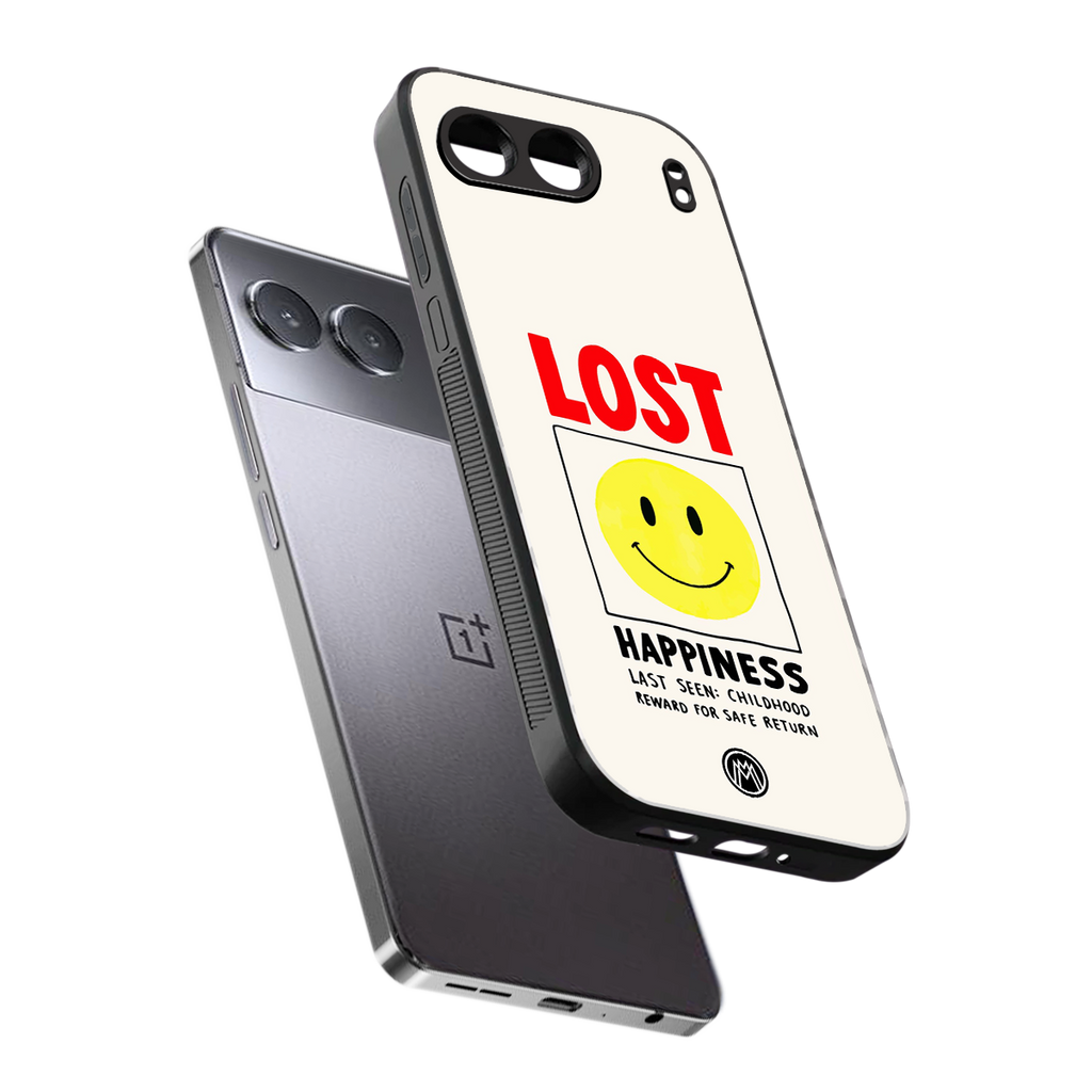 lost happiness back phone cover | glass case for oneplus nord 4