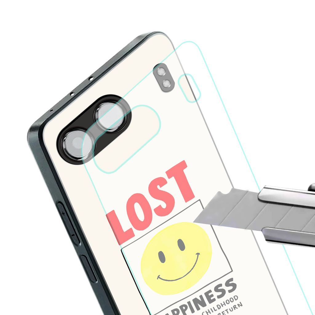 lost happiness back phone cover | glass case for oneplus nord 4