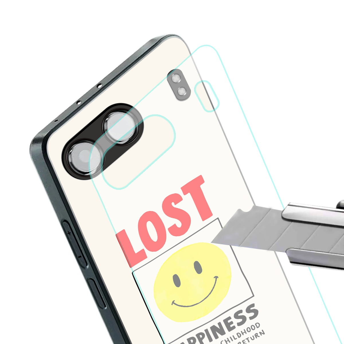 lost happiness back phone cover | glass case for oneplus nord 4