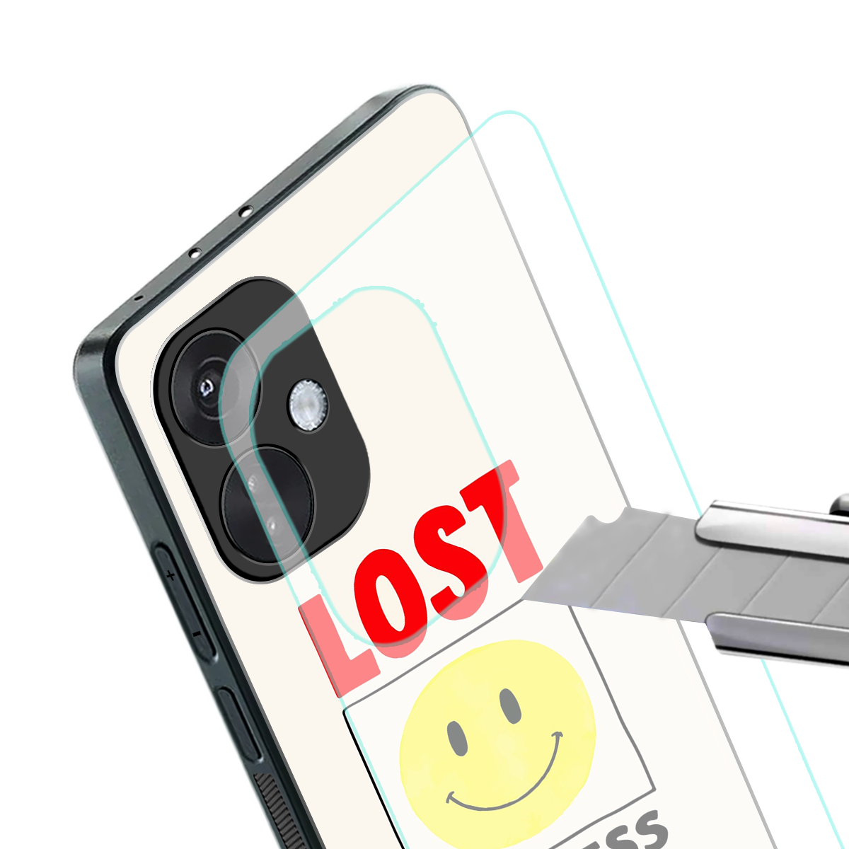 lost happiness back phone cover | glass case for oneplus nord ce 3