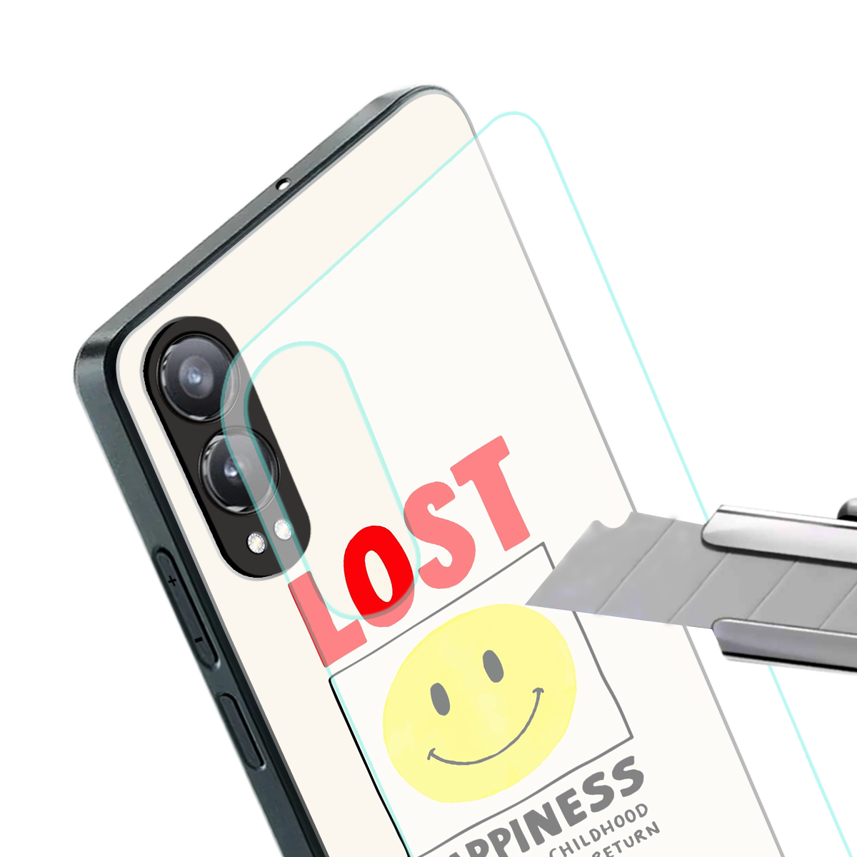 lost happiness back phone cover | glass case for oneplus nord ce 4 lite