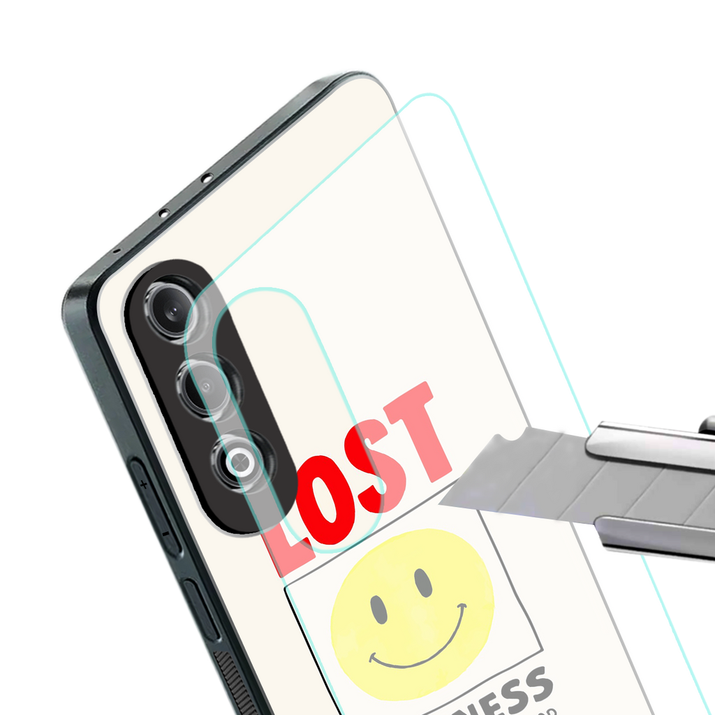 lost happiness back phone cover | glass case for oneplus nord ce 4