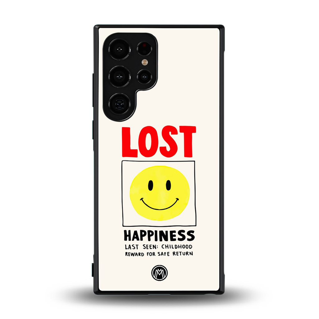 lost happiness back phone cover | glass case for samsung galaxy s24 ultra