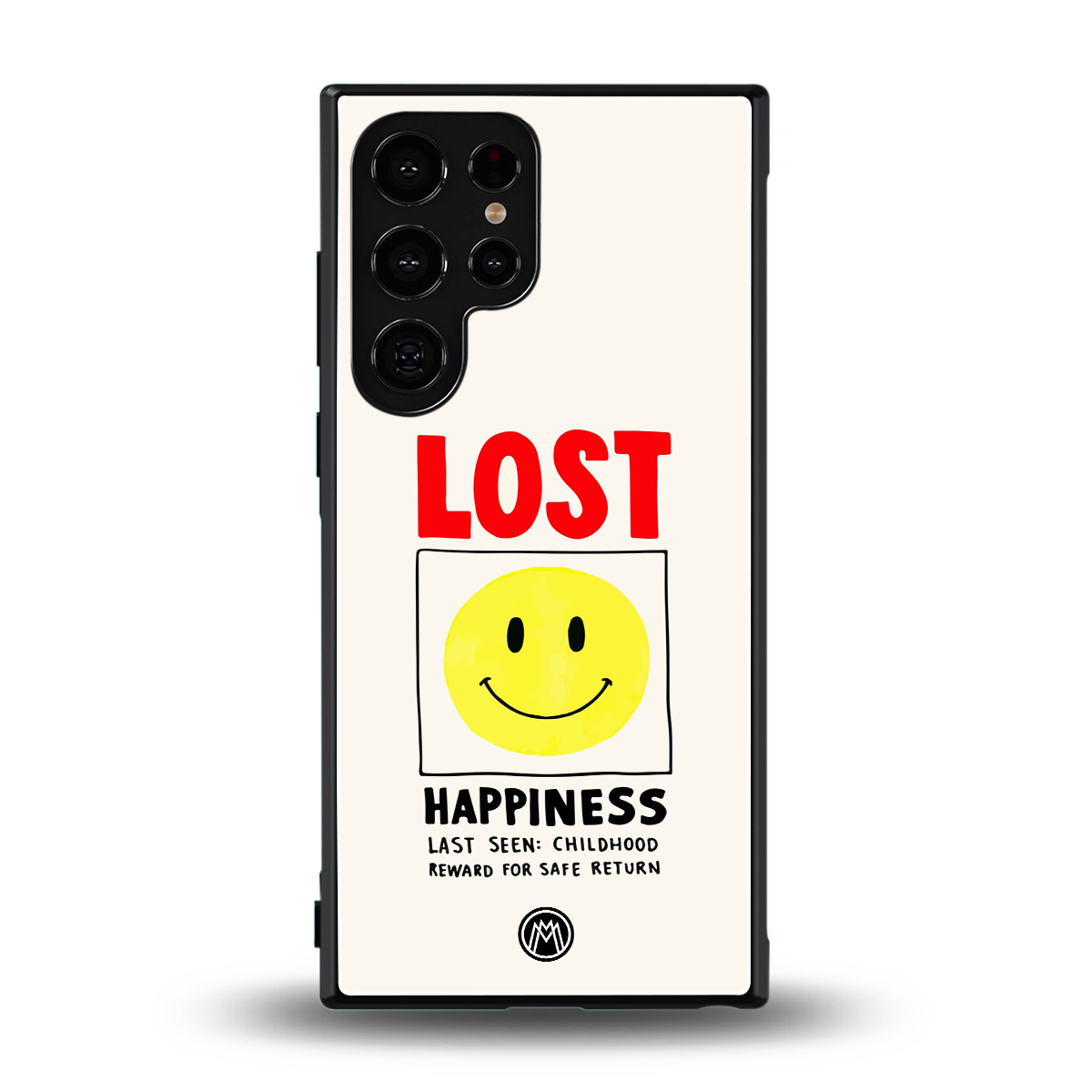 lost happiness back phone cover | glass case for samsung galaxy s23 ultra
