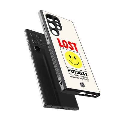 lost happiness back phone cover | glass case for samsung galaxy s23 ultra