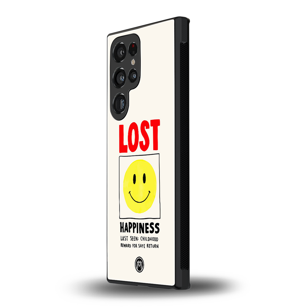 lost happiness back phone cover | glass case for samsung galaxy s24 ultra