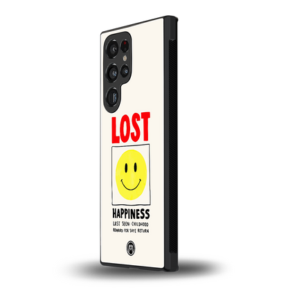 lost happiness back phone cover | glass case for samsung galaxy s24 ultra