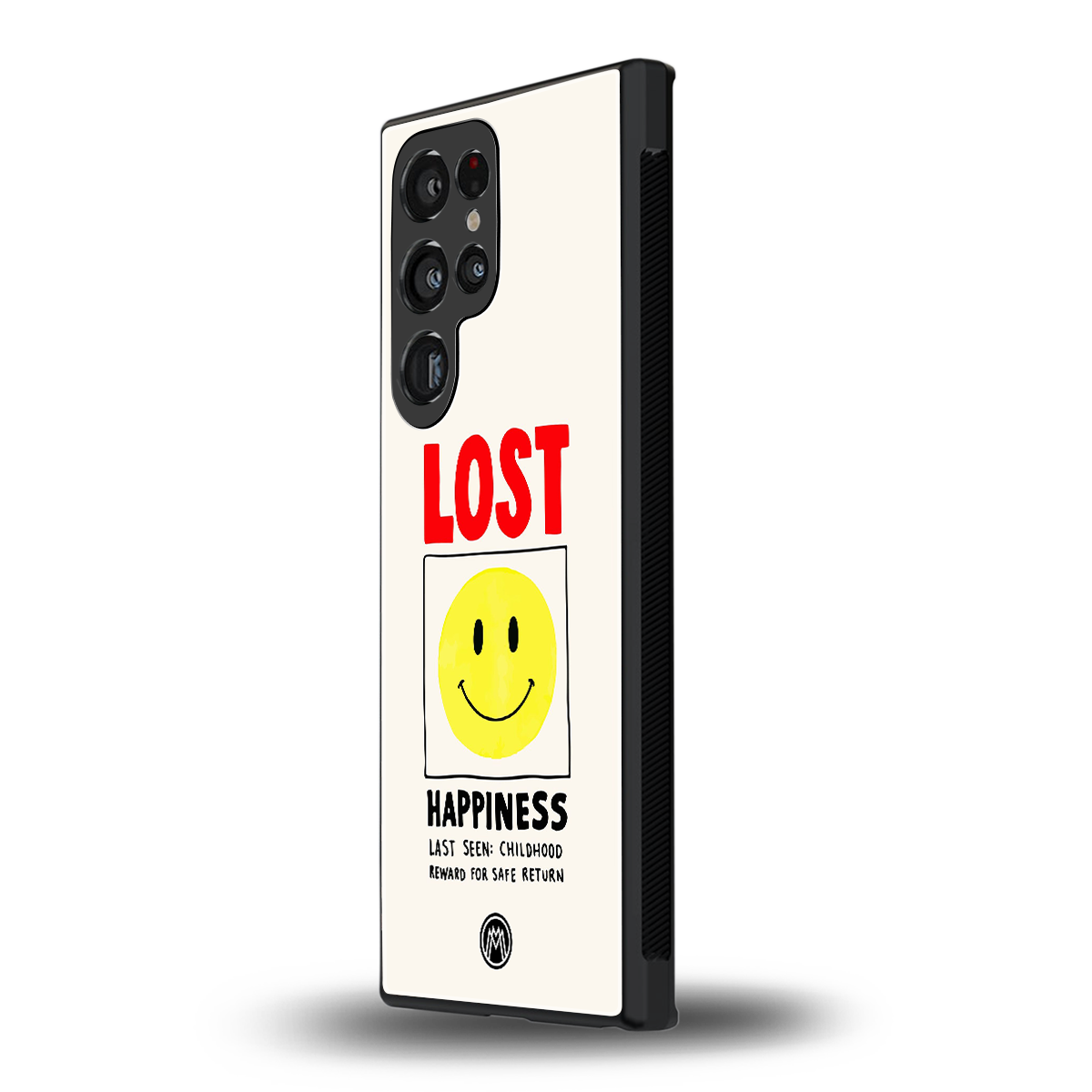 lost happiness back phone cover | glass case for samsung galaxy s23 ultra