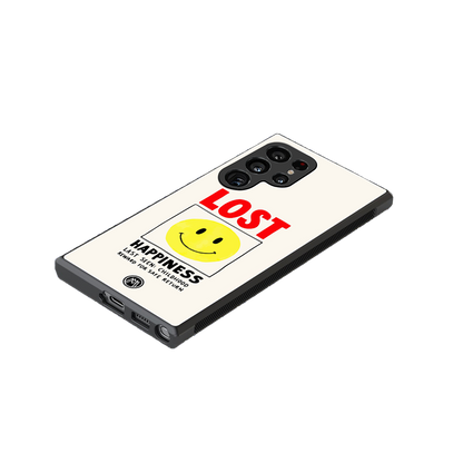lost happiness back phone cover | glass case for samsung galaxy s23 ultra