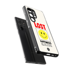lost happiness back phone cover | glass case for samsung galaxy s25 ultra