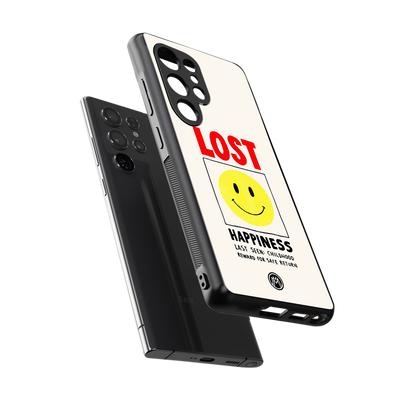 lost happiness back phone cover | glass case for samsung galaxy s25 ultra