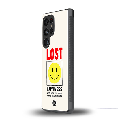 lost happiness back phone cover | glass case for samsung galaxy s25 ultra