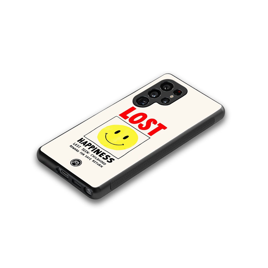 lost happiness back phone cover | glass case for samsung galaxy s25 ultra