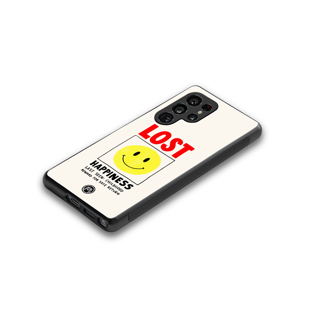 lost happiness back phone cover | glass case for samsung galaxy s25 ultra
