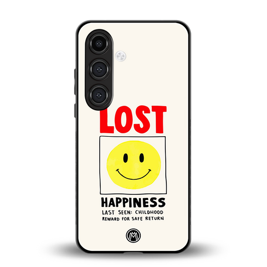 lost happiness back phone cover | glass case for samsung galaxy s24 plus