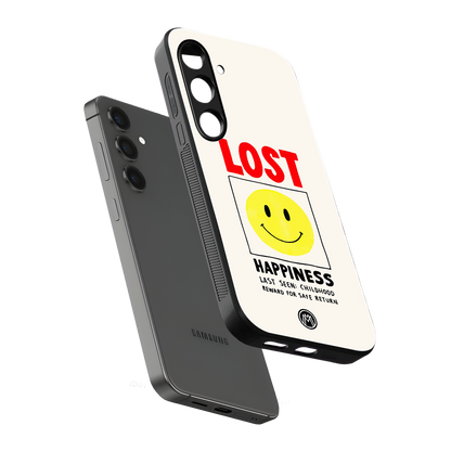 lost happiness back phone cover | glass case for samsung galaxy s24 plus
