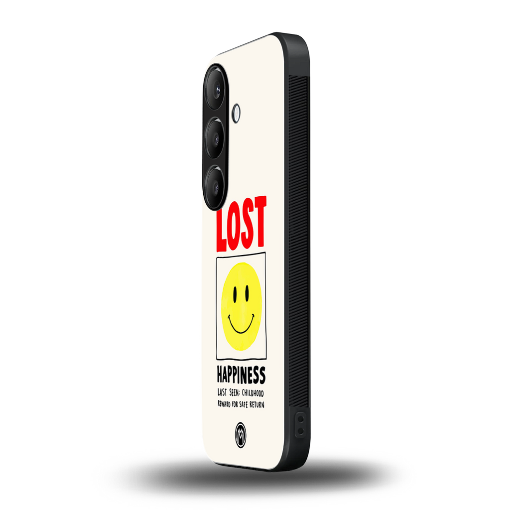 lost happiness back phone cover | glass case for samsung galaxy s24 plus