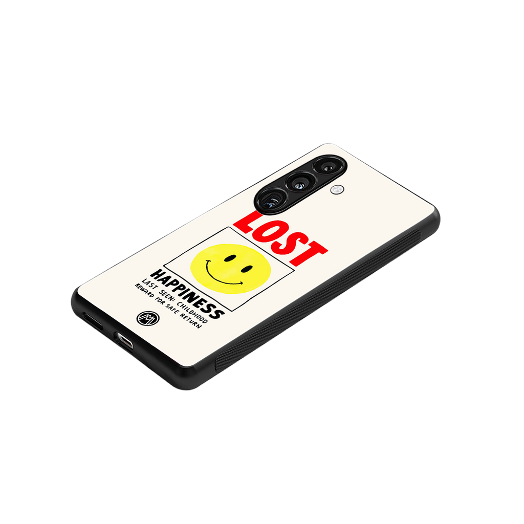 lost happiness back phone cover | glass case for samsung galaxy s24