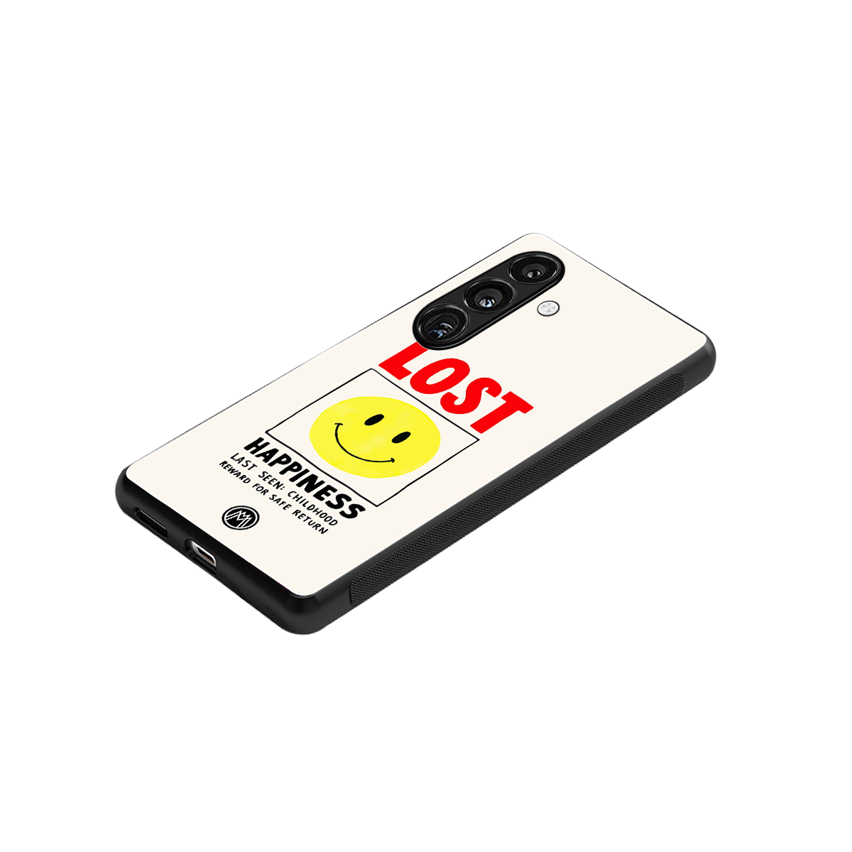 lost happiness back phone cover | glass case for samsung galaxy s24 fe