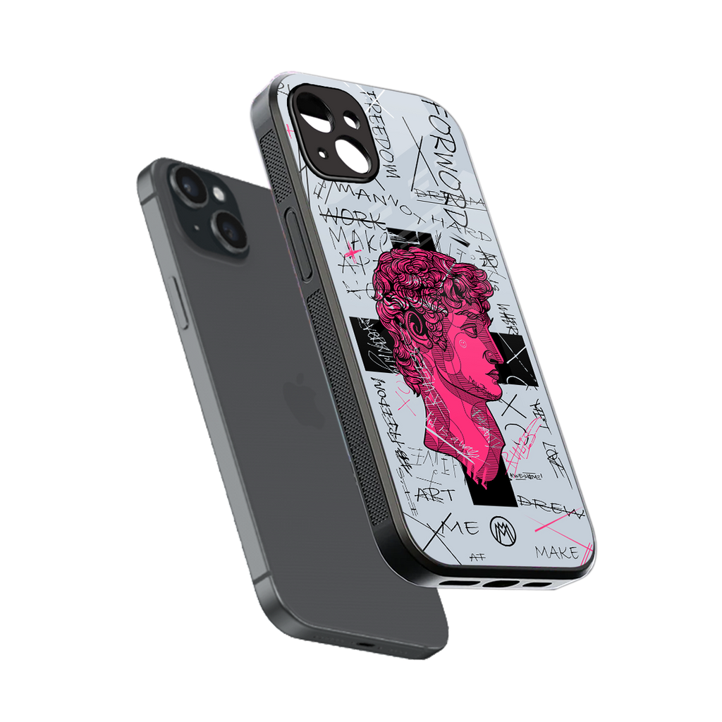 lost in reality david back phone cover | glass case for iphone 14 plus