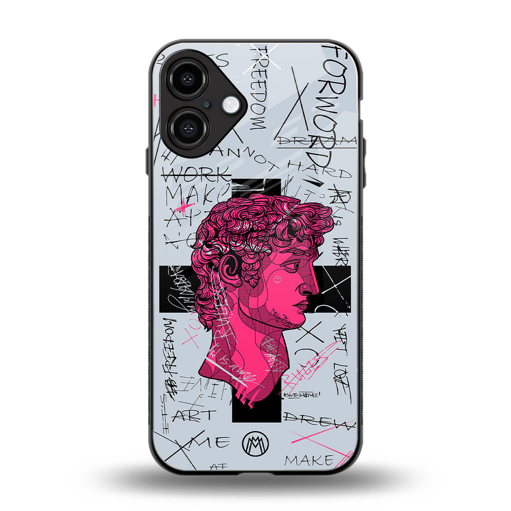 lost in reality david back phone cover | glass case for iphone 16 plus
