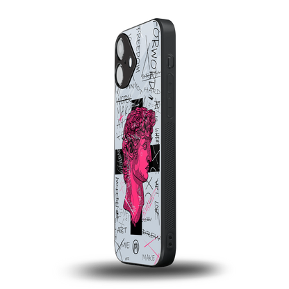 lost in reality david back phone cover | glass case for iphone 16 plus